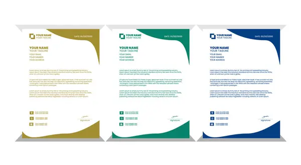 Kurumsal modern antetli tasarım şablonu sarı, mavi, yeşil ve diğer renklerle. Projeniz için yaratıcı modern harf baş tasarımı şablonu. Letterhead, İş antetli antetli tasarım.