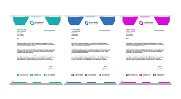 Kurumsal modern antetli tasarım şablonu sarı, mavi, yeşil ve diğer renklerle. Projeniz için yaratıcı modern harf baş tasarımı şablonu. Letterhead, İş antetli antetli tasarım.