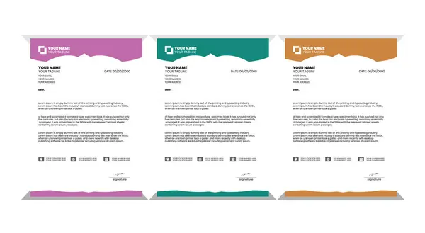 Kurumsal modern antetli tasarım şablonu sarı, mavi, yeşil ve diğer renklerle. Projeniz için yaratıcı modern harf baş tasarımı şablonu. Letterhead, İş antetli antetli tasarım.