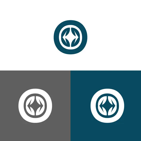 O harfi logo tasarımı konsepti negatif uzay stili. İşaretlerden inşa edilmiş soyut işaret. Vektör ögeleri şablon simgesi.