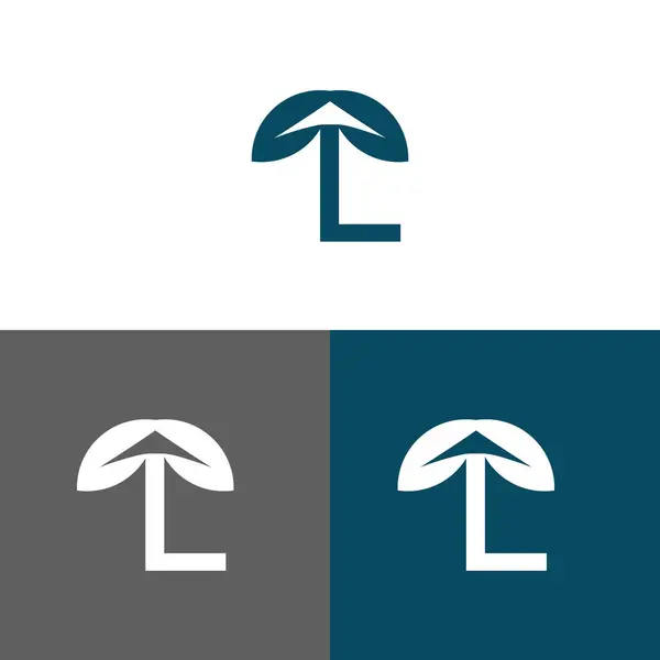 L harfi logo tasarımı konsepti negatif uzay stili. İşaretlerden inşa edilmiş soyut işaret. Vektör ögeleri şablon simgesi.