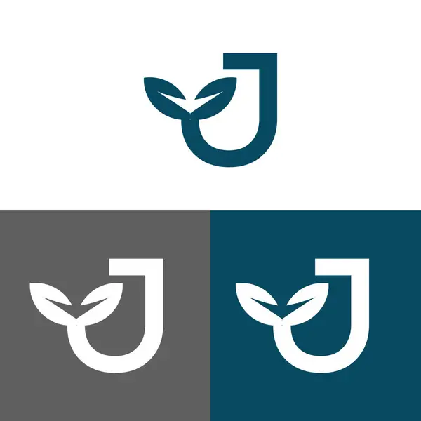 J harfi logo tasarımı konsepti negatif uzay stili. İşaretlerden inşa edilmiş soyut işaret. Vektör ögeleri şablon simgesi.