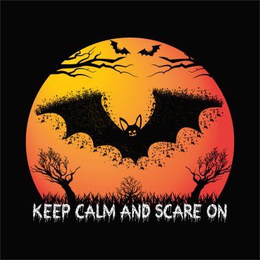 Sakin ol ve tişört tasarımından kork. Tişört Tasarımı 'nı burada bulabilir ve satın alabilirsiniz. Kendin, arkadaşların ve ailen için dijital dosyalar ya da Özel Gün & Olaylarını destekleyen herkes için. EPS 2000px.2000px 300dpi Sürüm 10 'u alacaksınız. SVG, DXF, PNG, JPG.