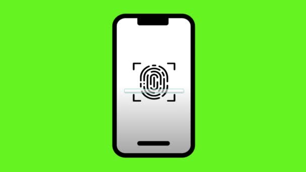 Fix Error Has Occurred Fingerprint Sensor Blue Smartphone Fingerprint Scanner — Stock Video