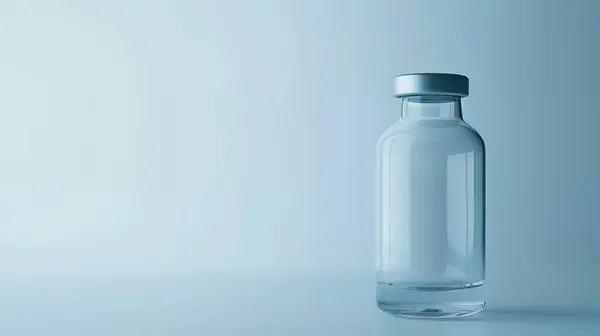 stock image Pristine Empty Glass Medical Bottle Perfect for Pharmaceutical and Health Product Presentations on a Pure White Background