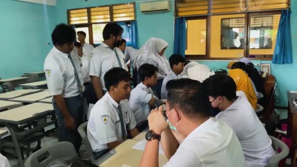 Surabaya Indonezja Stycznia 2024 Szkoła Studenci Opieka Zdrowotna Zawód Społeczeństwo — Wideo stockowe