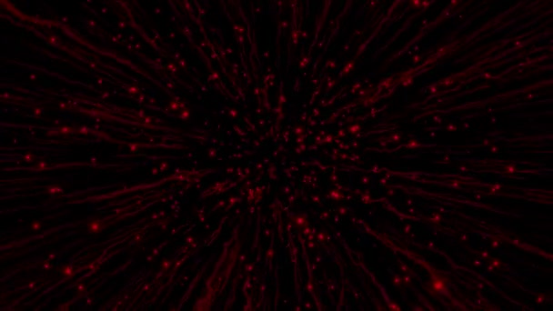 Animado Cor Vermelha Brilhante Brilho Partículas Movimento Fundo — Vídeo de Stock