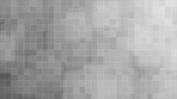 Geanimeerde Witte Vierkante Doos Patroon Mozaïek Tegel Achtergrond Eenvoudige Elegante — Stockvideo