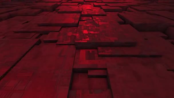 Анимированный Красный Чипсет Модели Футуристической Технологии Фон — стоковое видео