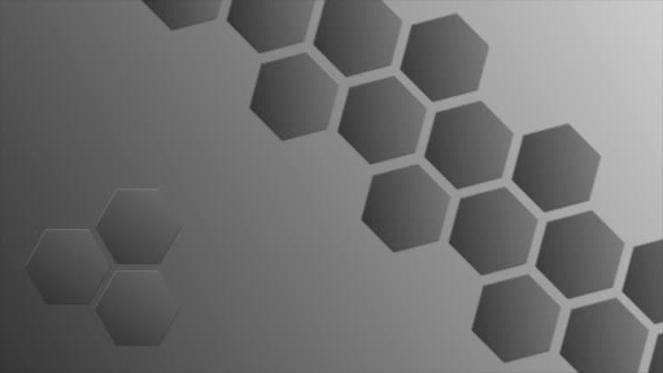 Animerade Abstrakt Flytta Hexagon Geometriska Former Minimal Bakgrund Hexagon Former — Stockvideo