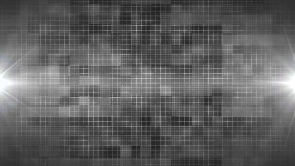 Animado Escuro Branco Abstrato Formas Geométricas Tecnologia Fundo Grade Textura — Vídeo de Stock