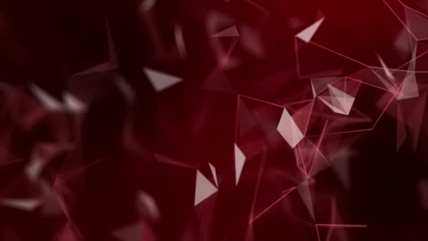 Plexo Rojo Animado Conexión Digital Abstracta Moviendo Puntos Líneas Fondo — Vídeos de Stock