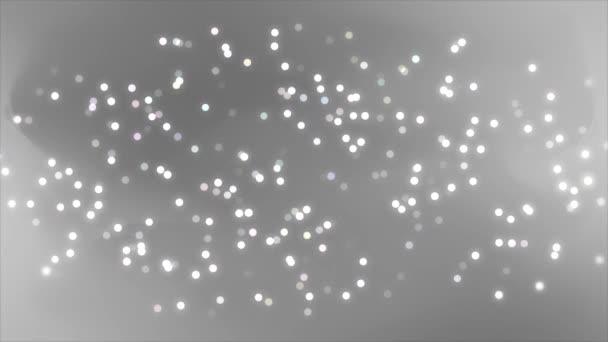 Animated White Glowing Glitter Bokeh Particles Elegant Particles Background Futuristic — Stock Video