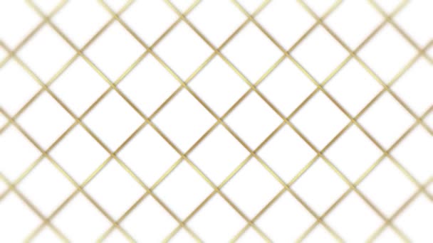 Animované Abstraktní Luxusní Pozadí Geometrického Čtvercového Tvaru Zlatým Kovovým Proužkem — Stock video