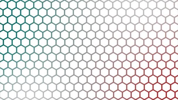 动漫的未来主义彩色表面六边形瓷砖 趋势简单 最小几何六边形背景 — 图库视频影像