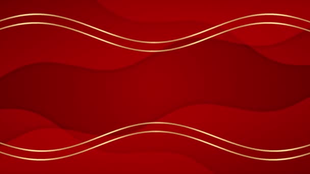 Animado Rojo Oscuro Dorado Abstracto Movimiento Geométrico Tecología Fondo Animación — Vídeos de Stock
