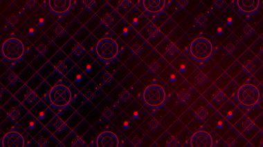 Canlandırılmış kırmızı renk titreşen dairesel şekil dijital soyut arkaplan