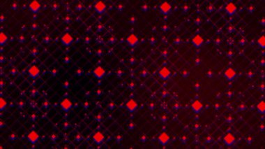 Canlandırılmış kırmızı renk titreşen kare şekilli dijital soyut arkaplan