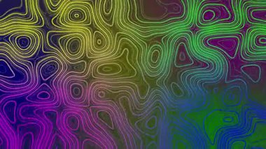 Şekil değiştiren çizginin topografik harita olarak canlandırılmış renkli soyut desen