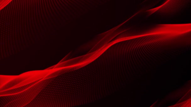 Color Rojo Animado Patrón Ondulado Partículas Fondo — Vídeos de Stock