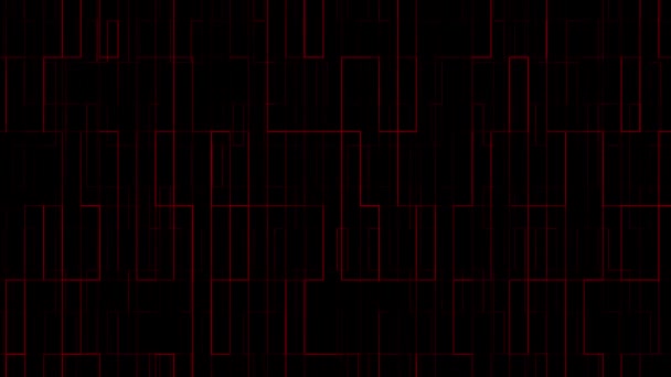 Animato Lampeggiante Colore Rosso Scatola Astratta Modello Scuro Tecnologia Sfondo — Video Stock