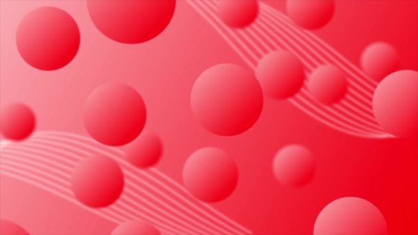 Animated Red Circular Balls Moving Designed Background — Stock Video