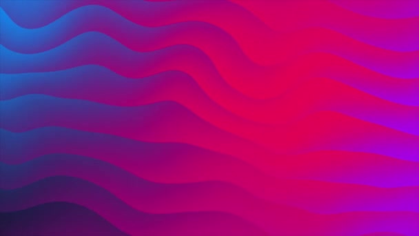 Fondo Bucle Abstracto Animado Con Rayas Onduladas Color Rosa Azul — Vídeos de Stock