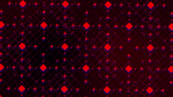 Κινούμενο Κόκκινο Χρώμα Τρεμοπαίζει Τετράγωνο Σχήμα Ψηφιακό Αφηρημένο Φόντο — Αρχείο Βίντεο