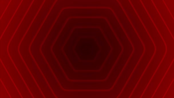 Forma Hexágono Color Rojo Animado Que Repite Patrón Fondo Simple — Vídeos de Stock