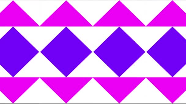 Κινούμενα Ροζ Και Μοβ Χρώμα Ρόμβος Πλακιδίων Μοτίβο Φόντο — Αρχείο Βίντεο