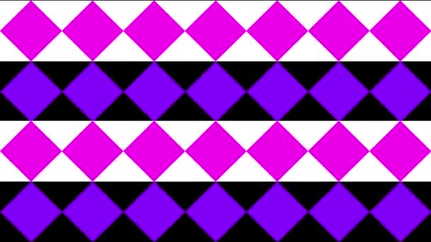 アニメーションピンクと紫色の形状 ロンボスタイルパターン抽象的な背景を変更 — ストック動画