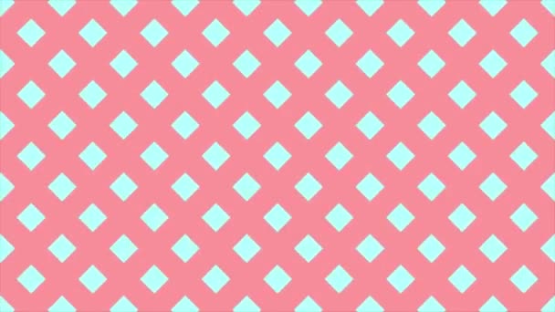 Animated Multicolor Repeating Square Diamond Shape Creating Illusion Pattern Background — Stock Video