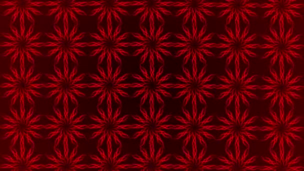 Animowany Czerwony Kolor Kwiat Kształt Obiektu Obracający Się Tworząc Hipnotyczny — Wideo stockowe