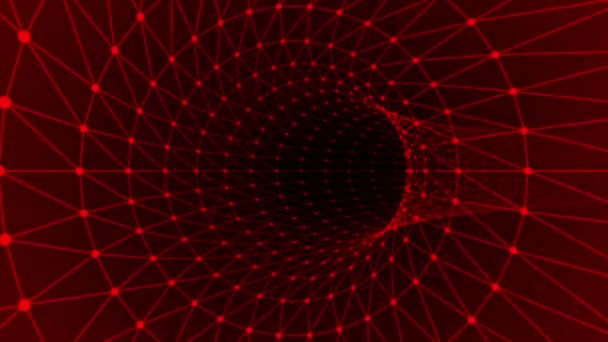 Colore Rosso Animato Maglia Cilindrica Senza Cuciture Loop Tunnel Sfondo — Video Stock