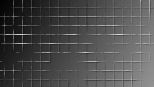 Animated Black White Color Rotating Grid Lines Background — Stock Video