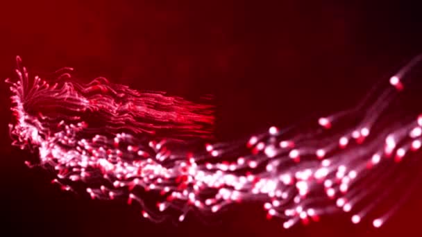 Κινούμενα Σωματίδια Κόκκινου Χρώματος Κινούμενα Στο Zig Zag Φόντο Τρόπο — Αρχείο Βίντεο