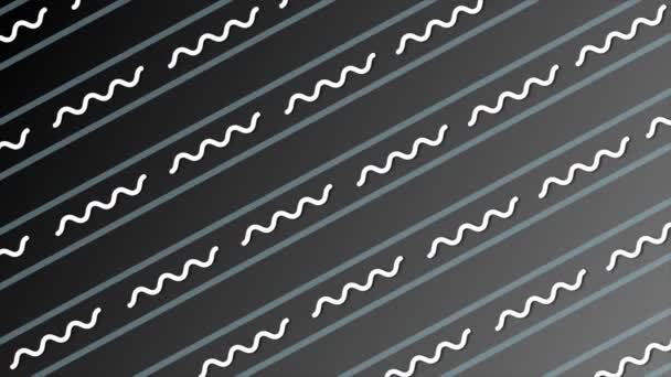 Animated White Color Parallel Squiggly Line Pattern Background — Stock Video