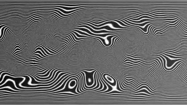 Canlandırılmış Soyut Dalgalı çizgili Siyah ve Beyaz renkli ahşap kaplama arka plan