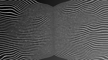 Dalgalı parçacıklar arkaplanlı canlandırılmış beyaz renkli dalgalı çizgiler