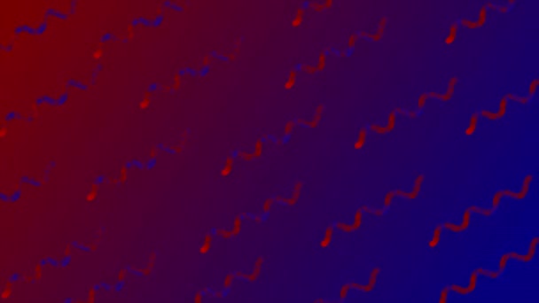 Canlandırılmış Kırmızı Mavi Renk Değişen Kıvrımlı Çizgi Desen Arkaplanı — Stok video