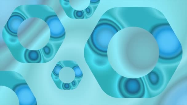 Animado Azul Patrón Abstracto Color Giratorio Forma Hexagonal Fondo — Vídeos de Stock