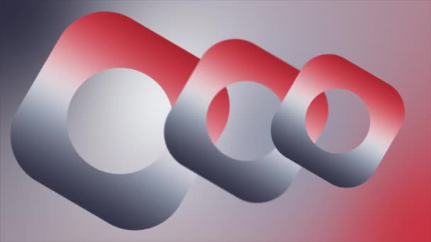 アニメーション赤と黒の勾配色の回転正方形の背景 — ストック動画