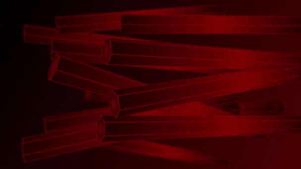 动画移动的红色3D六边形棒背景 — 图库视频影像