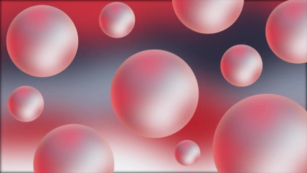 光沢のある真珠の勾配の背景を回転するアニメーション赤と黒の色 — ストック動画