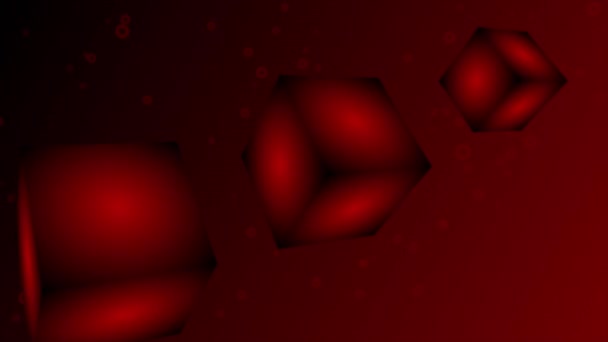 Animated Red Color Rotating Cube Background — Stock Video