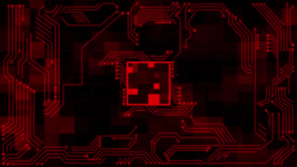 アニメーション3D赤色回路背景 — ストック動画