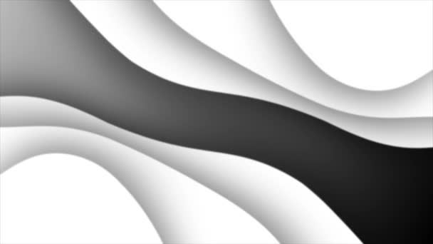 Κινούμενα Μαύρο Και Άσπρο Χρώμα Κυματιστό Φόντο Στοιχείο — Αρχείο Βίντεο