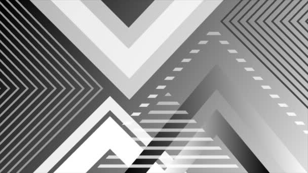 Animado Blanco Negro Color Múltiples Formas Triangulares Elemento Fondo — Vídeos de Stock