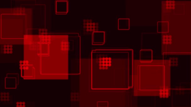 Animerad Digital Röd Färg Geometrisk Låda Mönster Bakgrund — Stockvideo