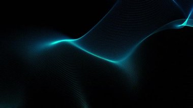 Animasyon Soyut Parlak Çizgi Parçacıkları koyu arkaplanı sallıyor. Soyut desenli ileri teknoloji Parçacıklar Arkaplanı